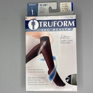 TRUFORM Leg Health Lites Ladies Sheer Knee Highs Moderate 15-20* mmHg BLACK